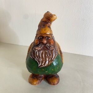 Vintage Wax Gnome candle figure 1993 Santa cottagecore fairy nature decor